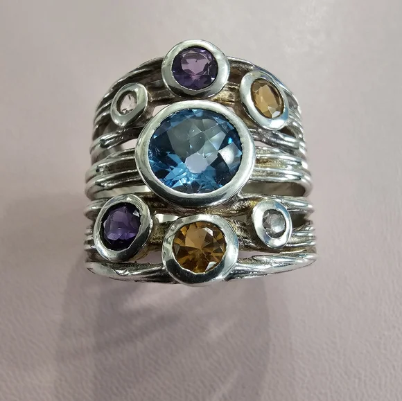 Custom Made Organic Style Sterling Silver Ring - Picture 2 of 10